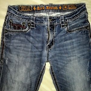 Men Rock Revival Size 36 Relaxed Straight